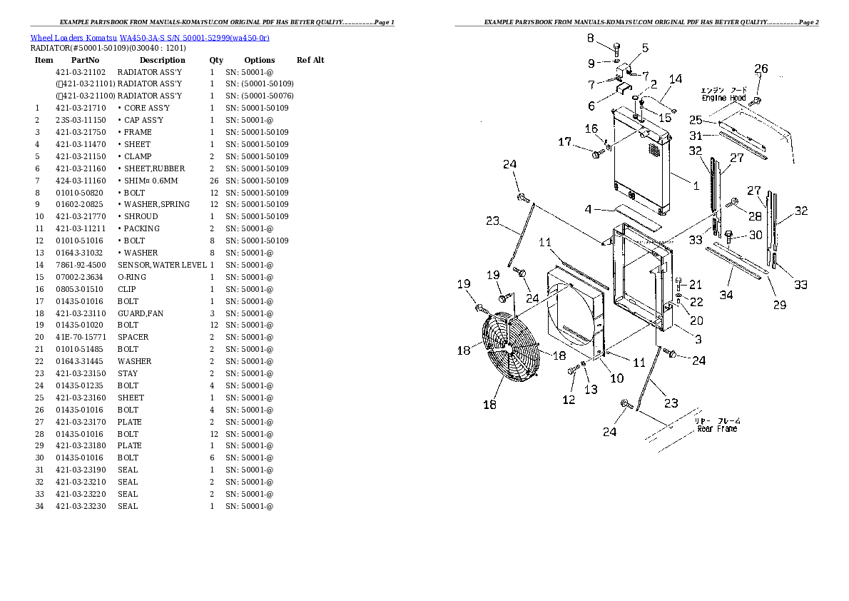 Protected: WA450-3A-S S/N 50001-52999 Partsbook