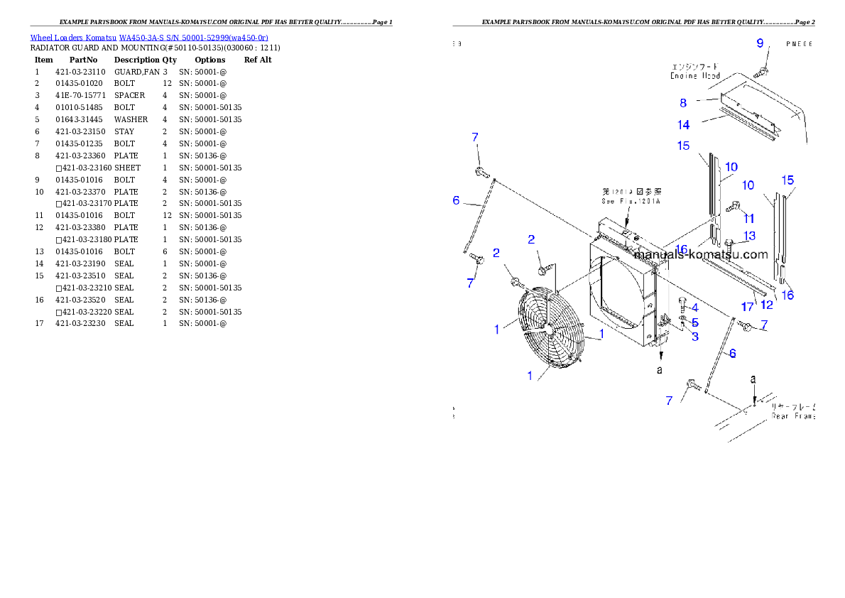 Protected: WA450-3A-S S/N 50001-52999 Partsbook