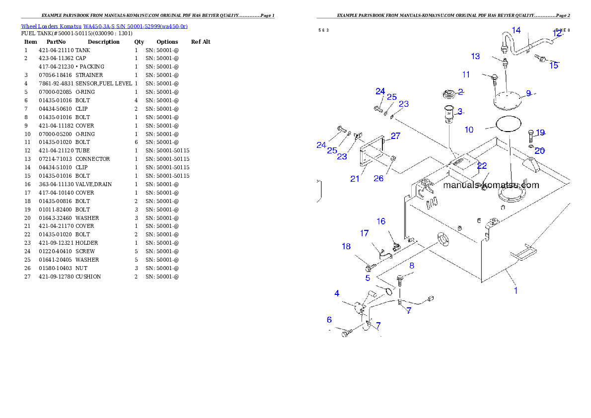 Protected: WA450-3A-S S/N 50001-52999 Partsbook