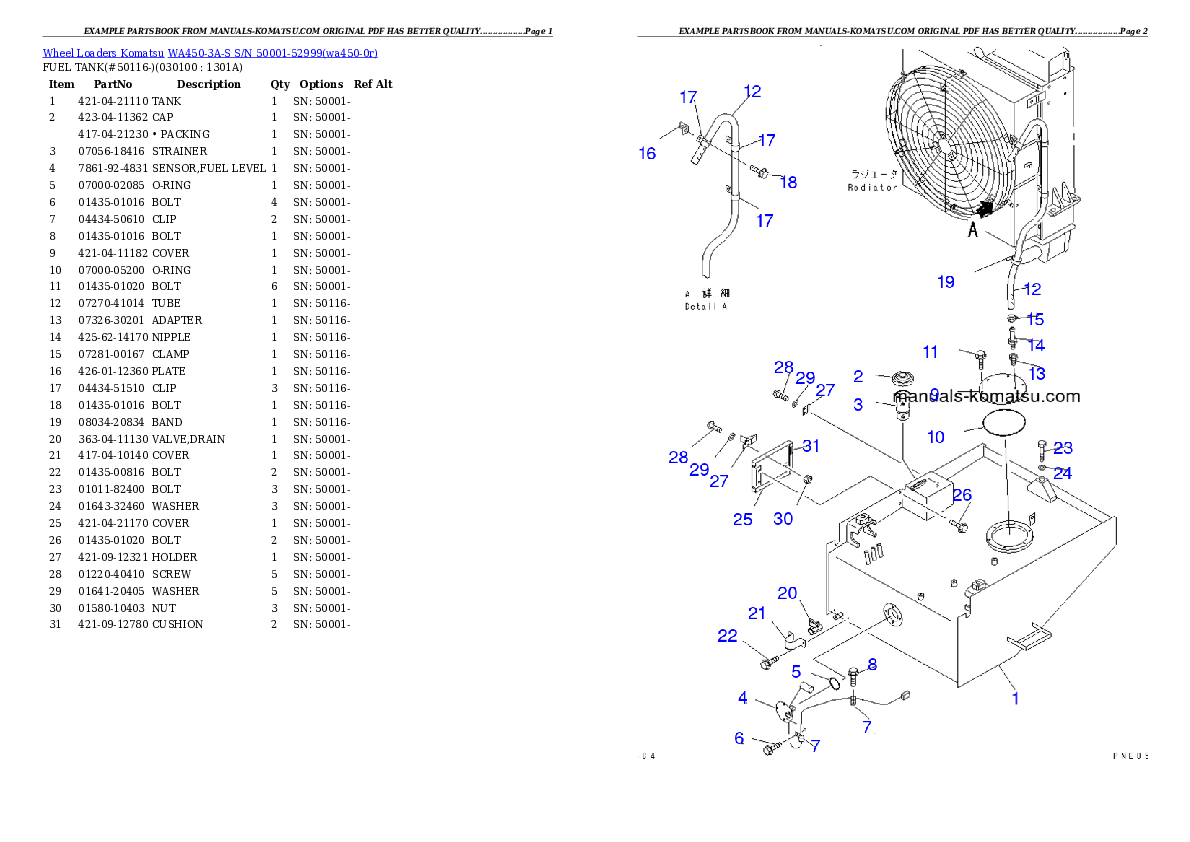 Protected: WA450-3A-S S/N 50001-52999 Partsbook