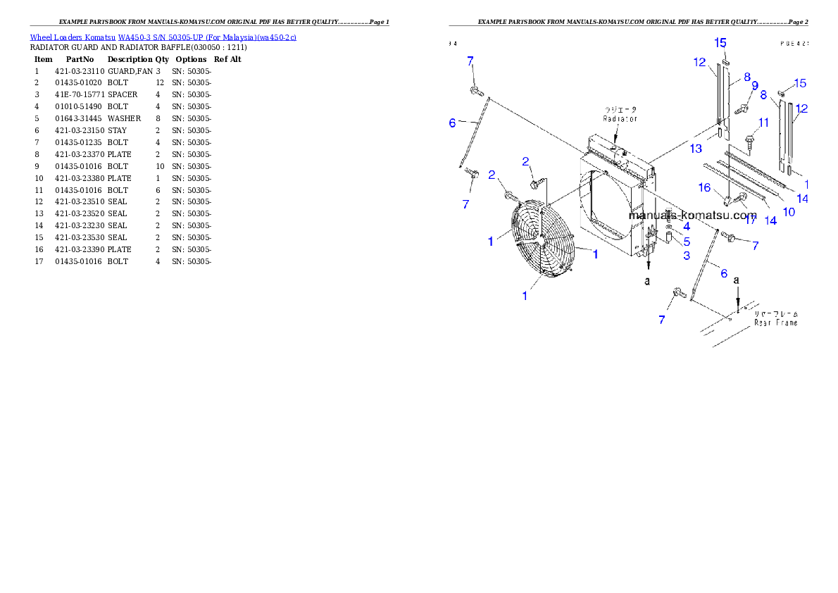 Protected: WA450-3 S/N 50305-UP (For Malaysia) Partsbook