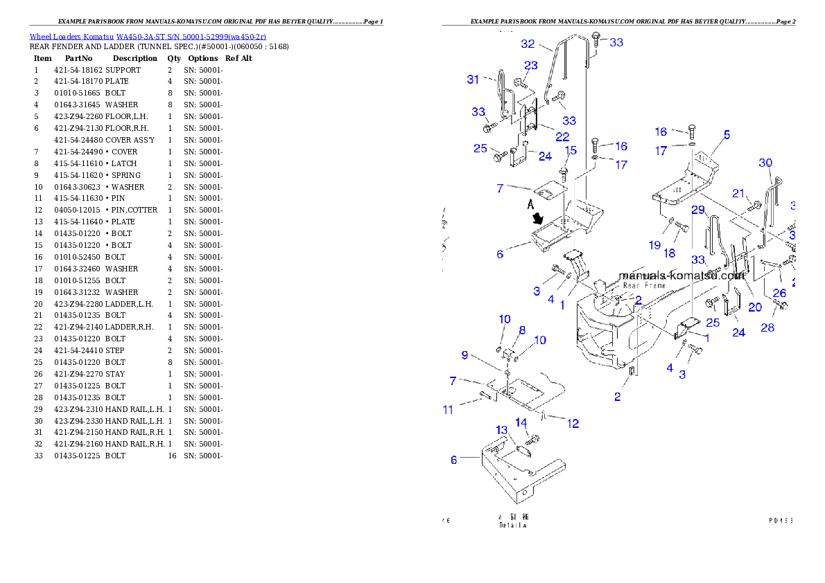 Protected: WA450-3A-ST S/N 50001-52999 Partsbook