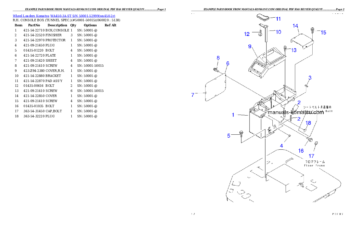 Protected: WA450-3A-ST S/N 50001-52999 Partsbook