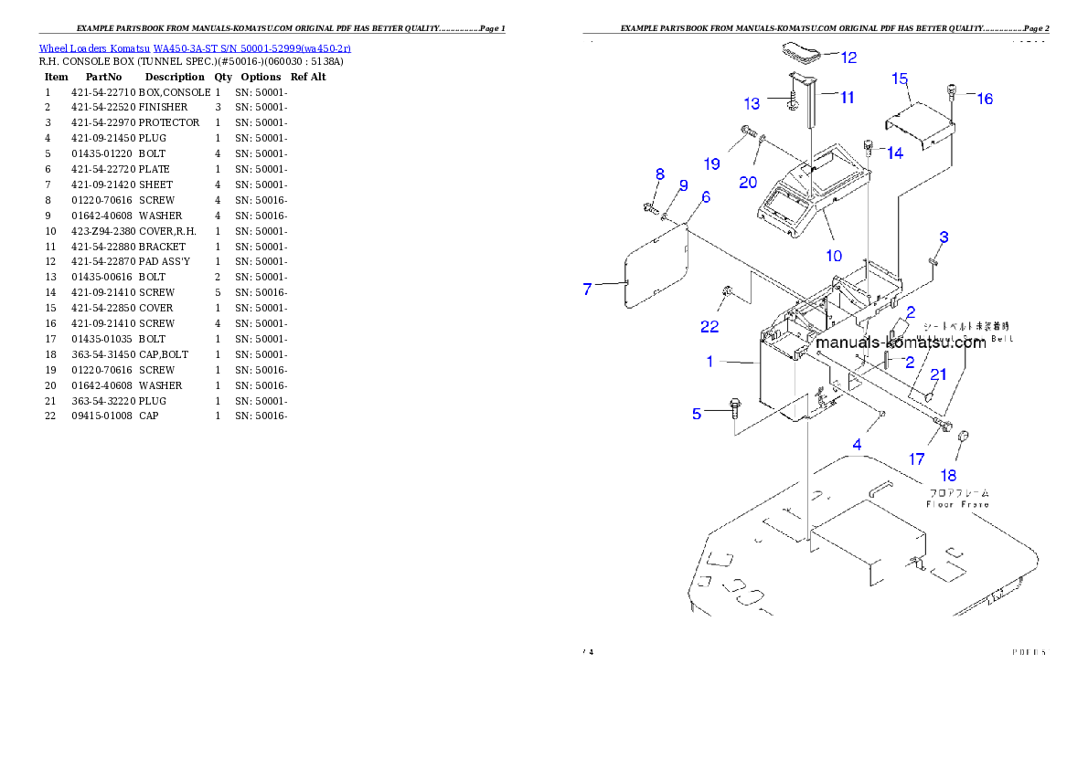 Protected: WA450-3A-ST S/N 50001-52999 Partsbook
