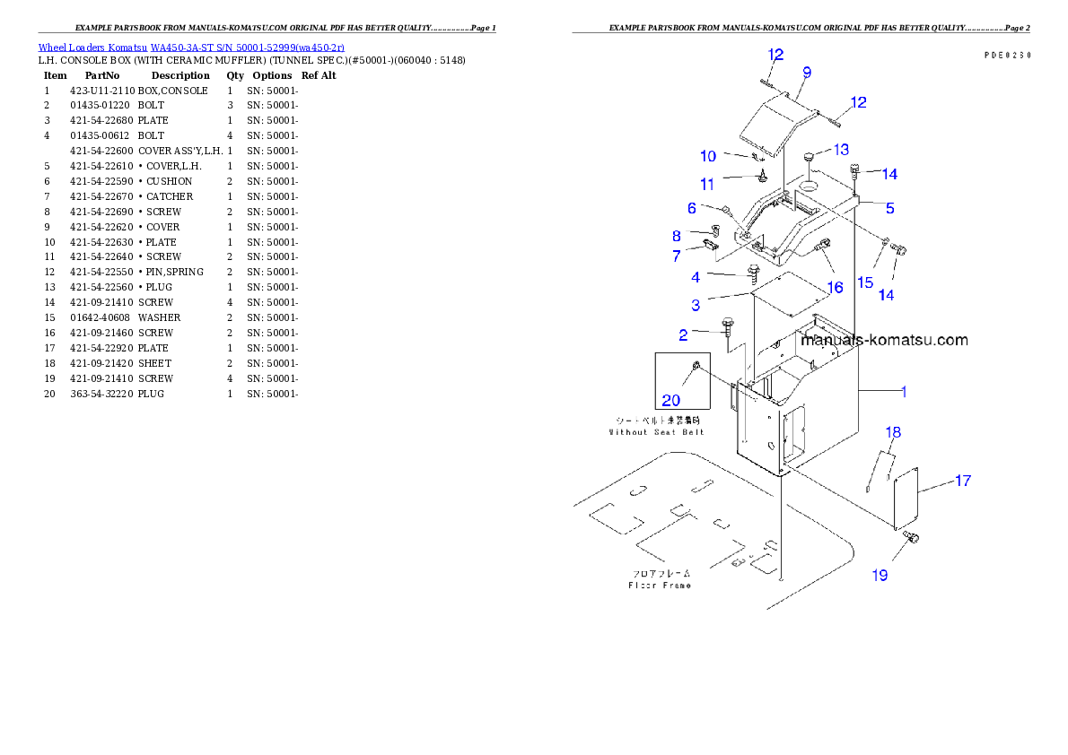 Protected: WA450-3A-ST S/N 50001-52999 Partsbook
