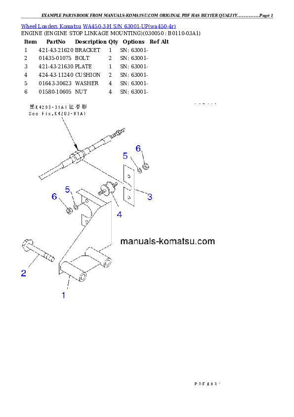 Protected: WA450-3-H S/N 63001-UP Partsbook