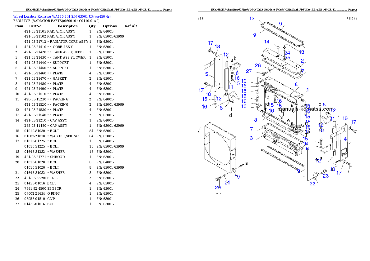 Protected: WA450-3-H S/N 63001-UP Partsbook