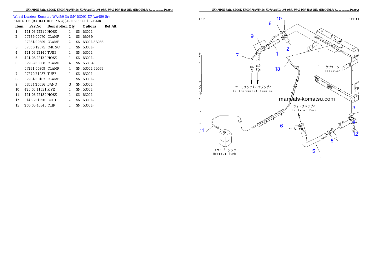 Protected: WA450-3A S/N 53001-UP Partsbook