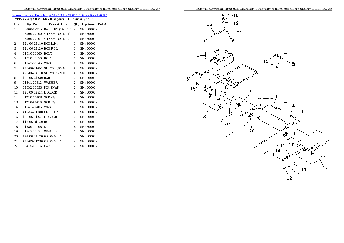 Protected: WA450-3-X S/N 60001-62999 Partsbook