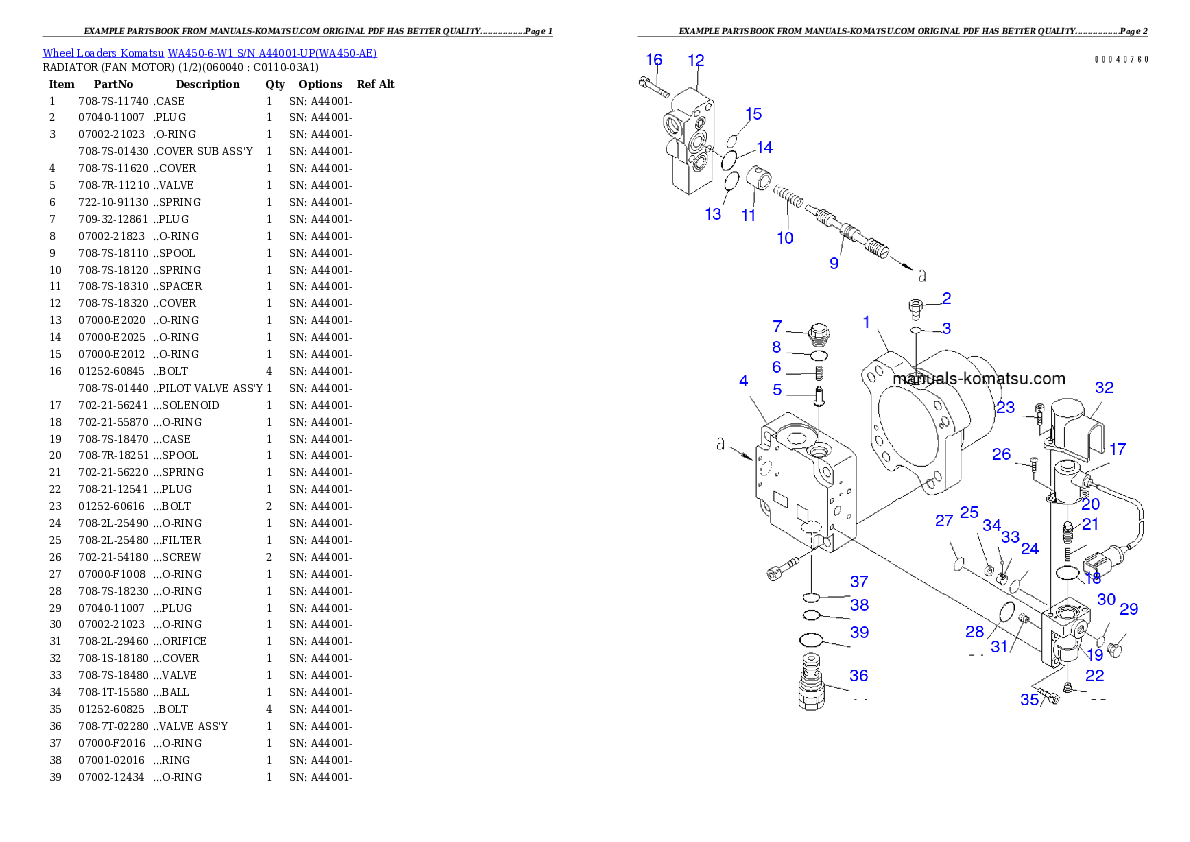 Protected: WA450-6-W1 S/N A44001-UP Partsbook