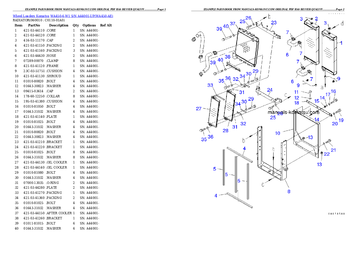 Protected: WA450-6-W1 S/N A44001-UP Partsbook