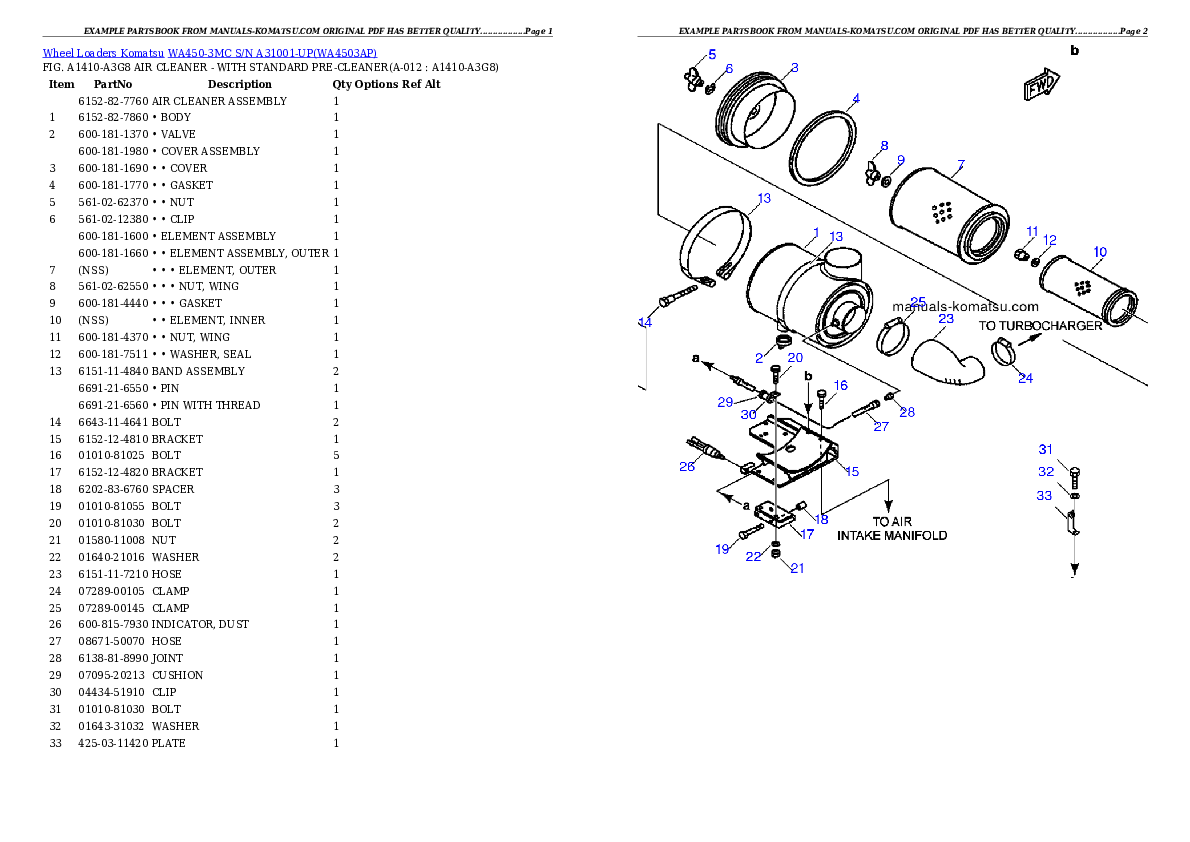 Protected: WA450-3MC S/N A31001-UP Partsbook