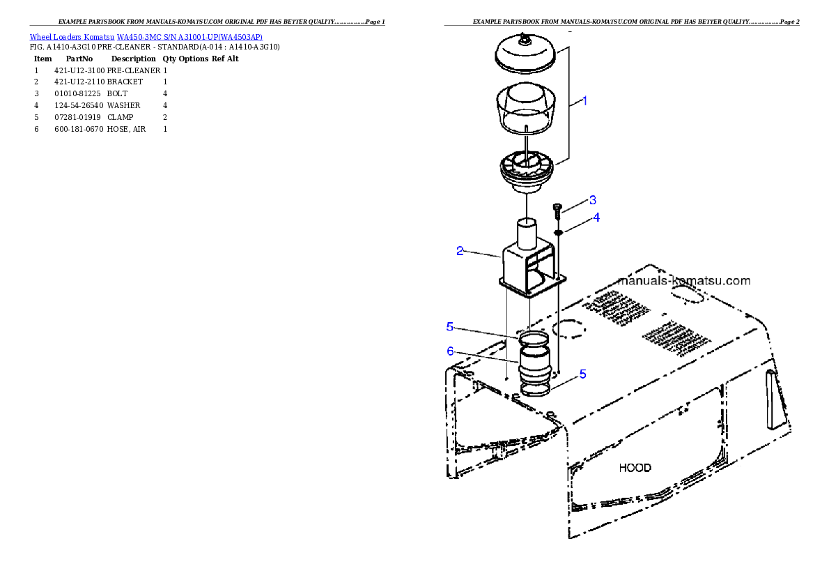 Protected: WA450-3MC S/N A31001-UP Partsbook