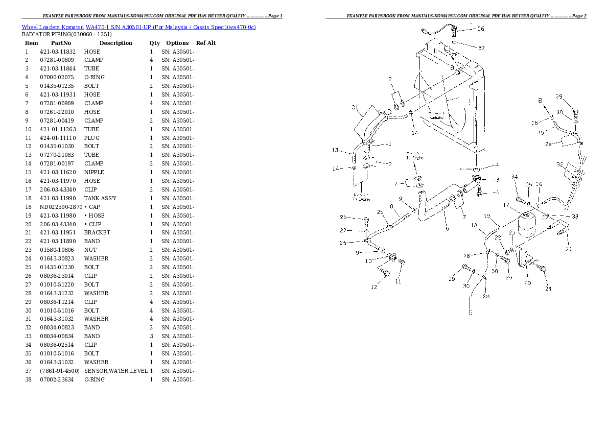 Protected: WA470-1 S/N A30501-UP (For Malaysia / Cassis Spec.) Partsbook