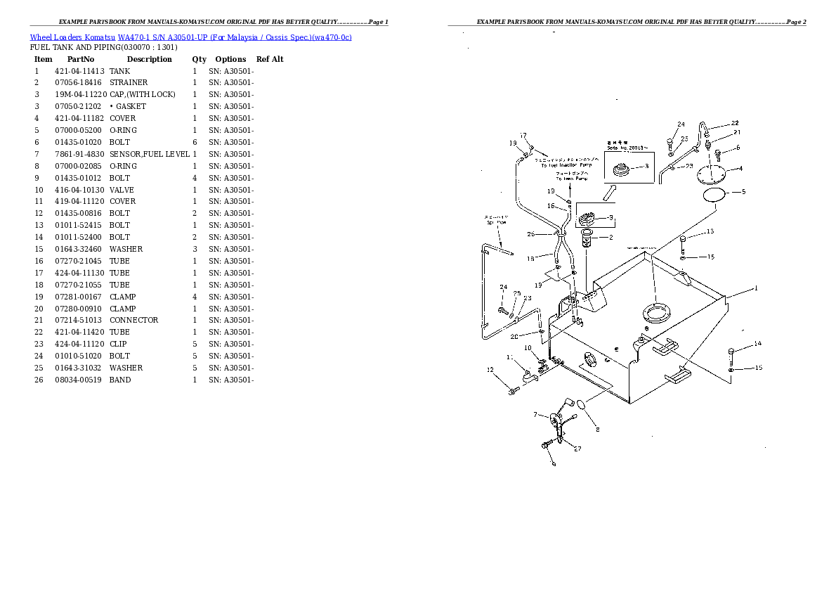 Protected: WA470-1 S/N A30501-UP (For Malaysia / Cassis Spec.) Partsbook