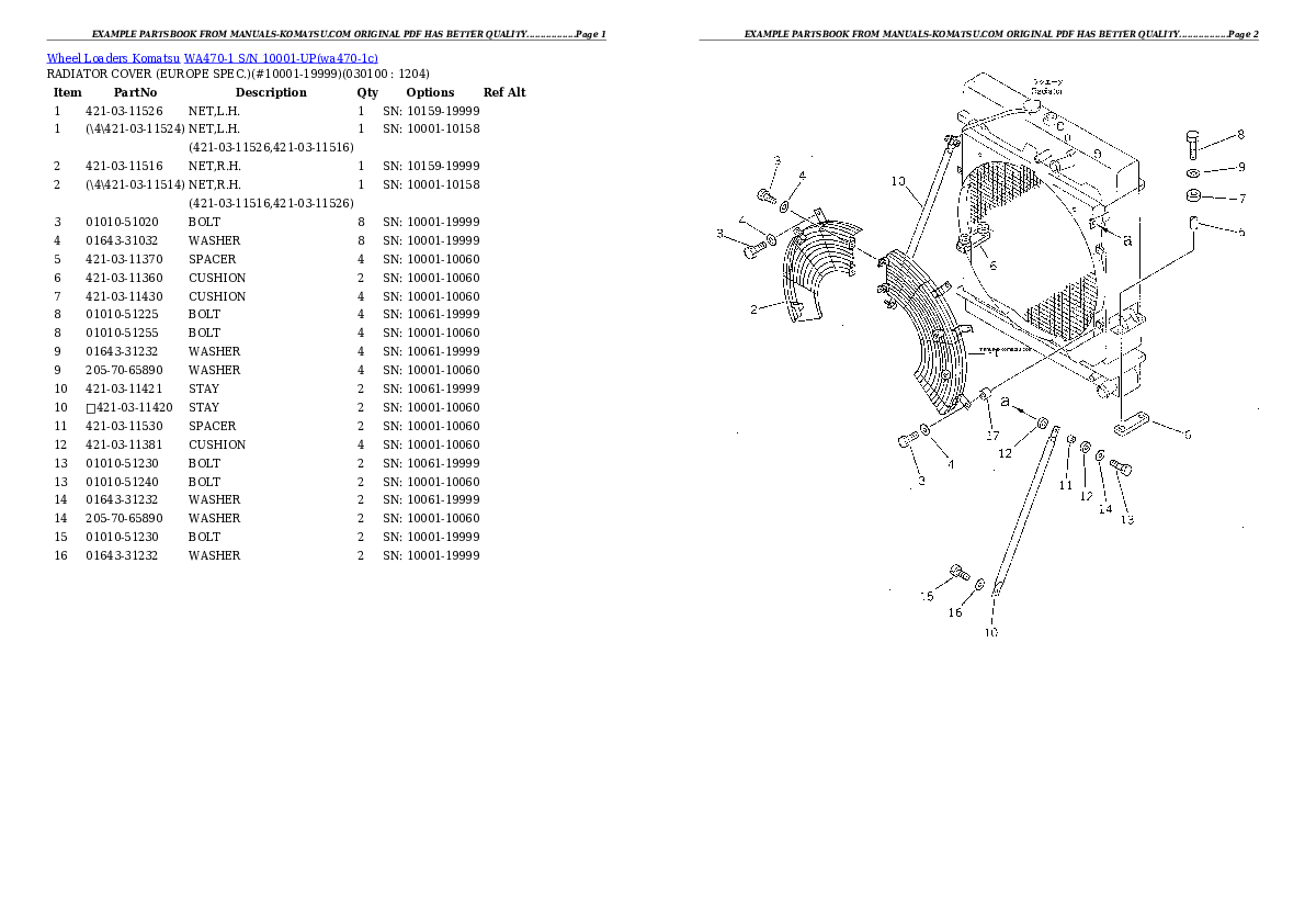 Protected: WA470-1 S/N 10001-UP Partsbook