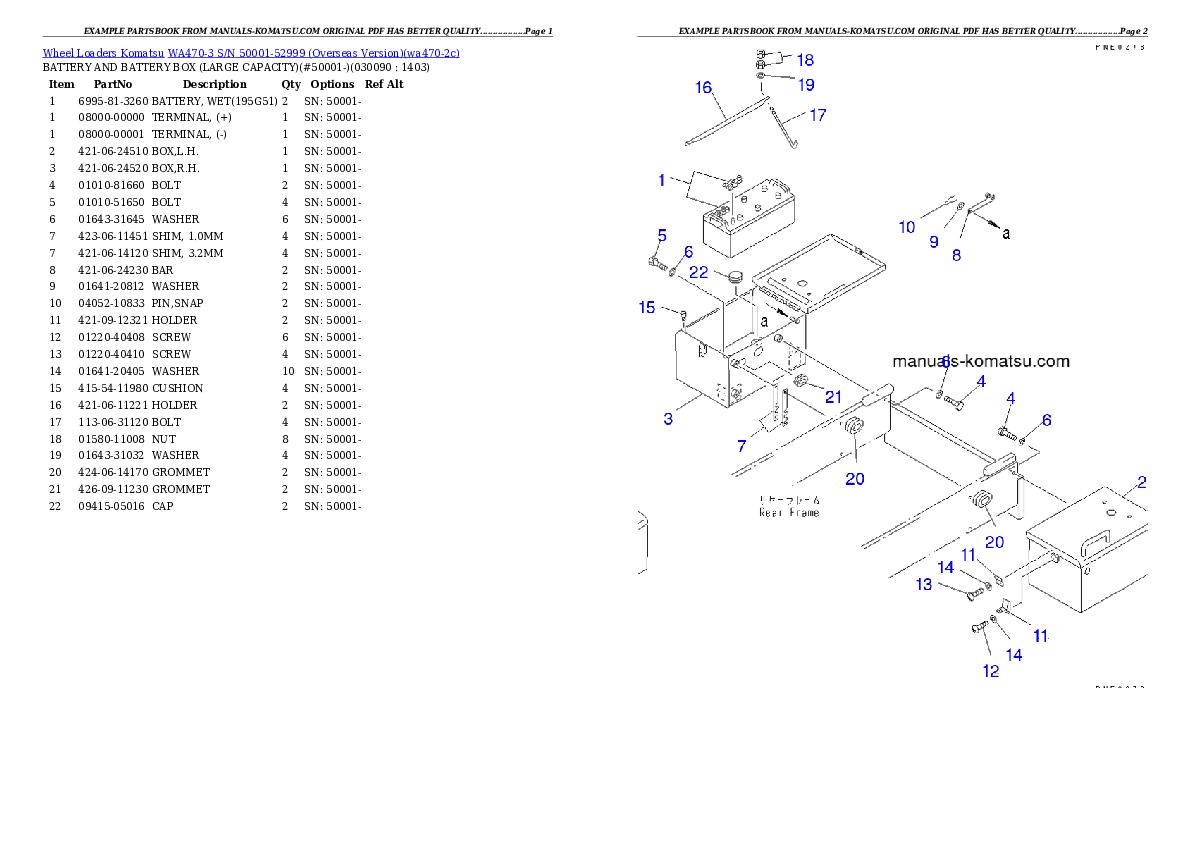 Protected: WA470-3 S/N 50001-52999 (Overseas Version) Partsbook