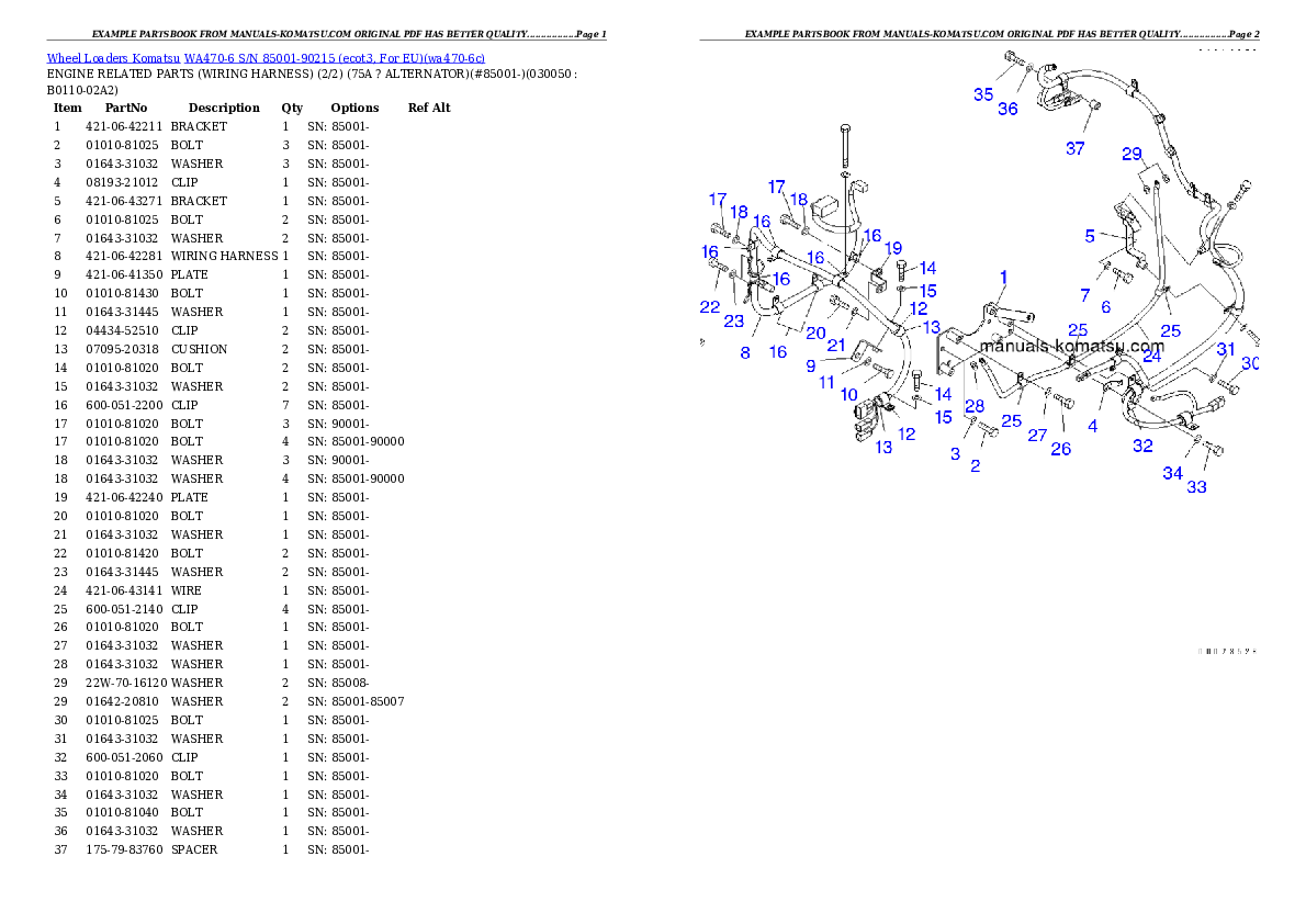 Protected: WA470-6 S/N 85001-90215 (ecot3, For EU) Partsbook