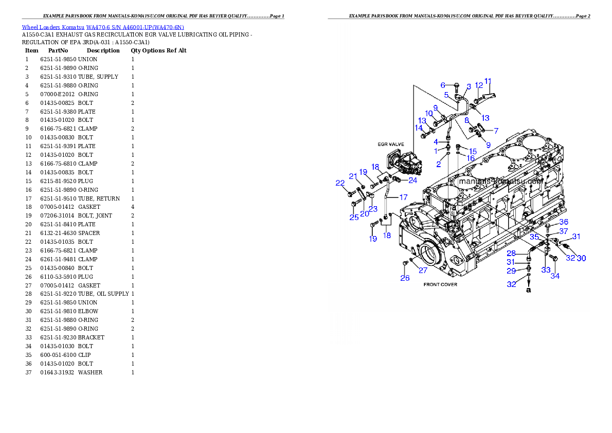 Protected: WA470-6 S/N A46001-UP Partsbook