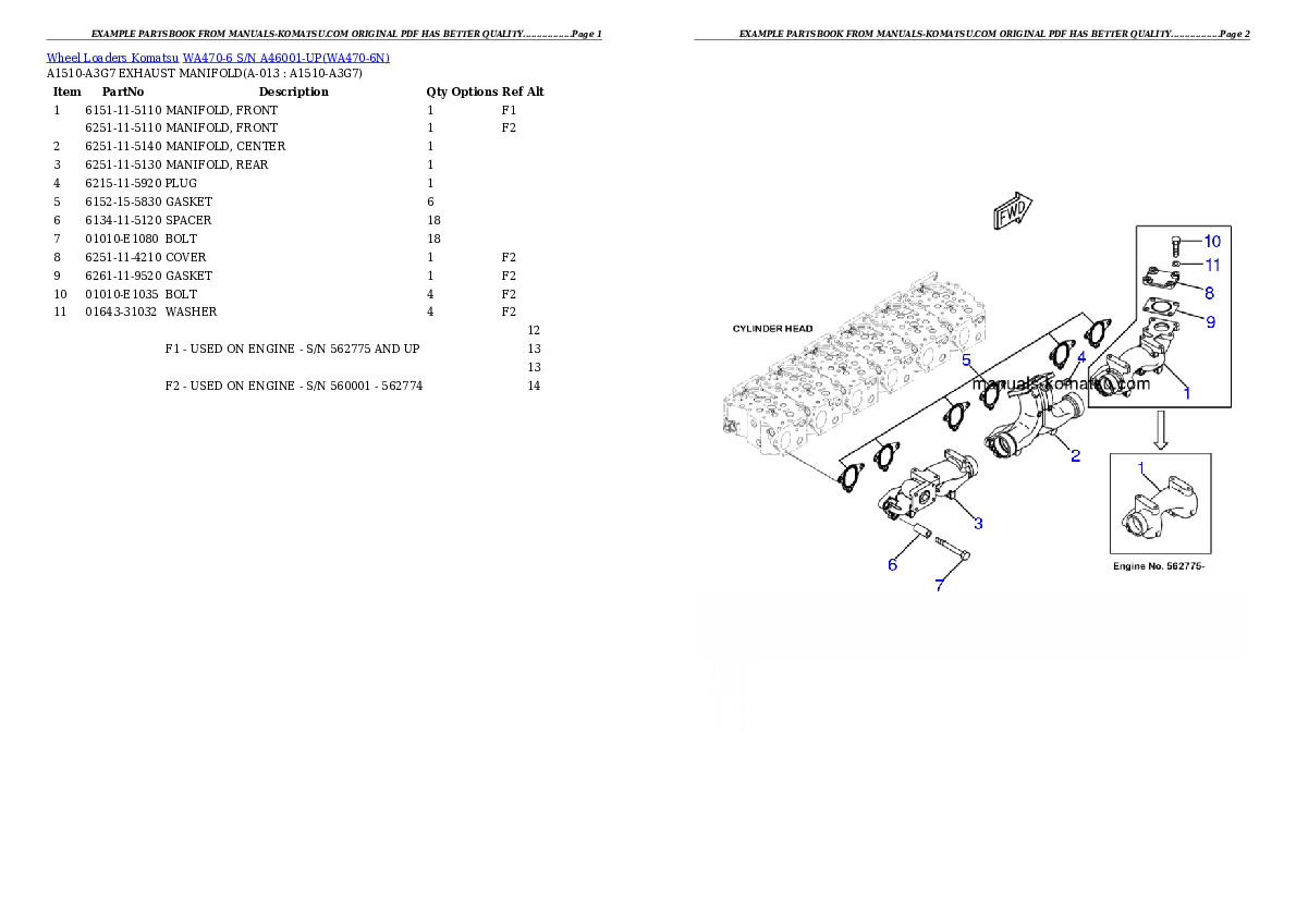Protected: WA470-6 S/N A46001-UP Partsbook