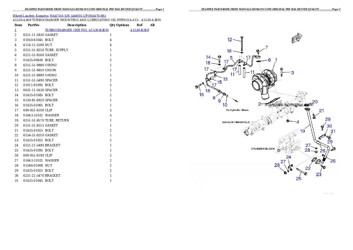 Protected: WA470-6 S/N A46001-UP Partsbook