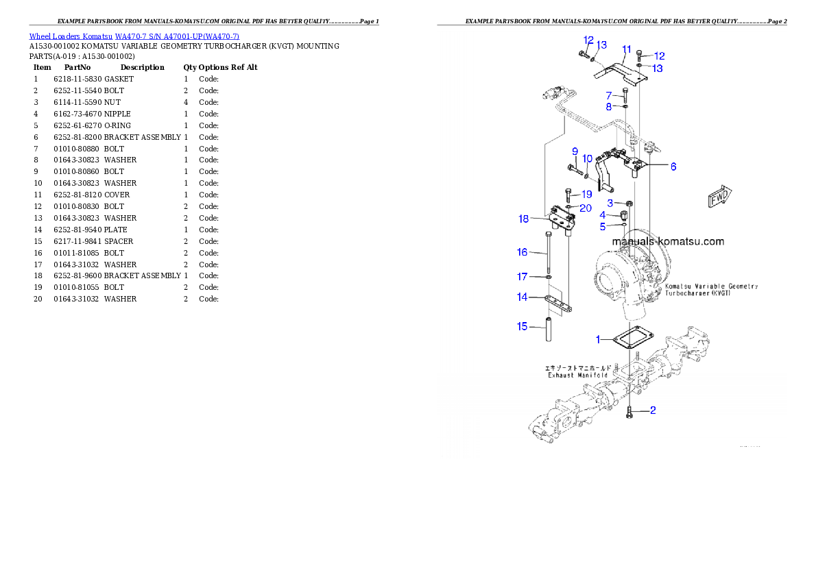 Protected: WA470-7 S/N A47001-UP Partsbook