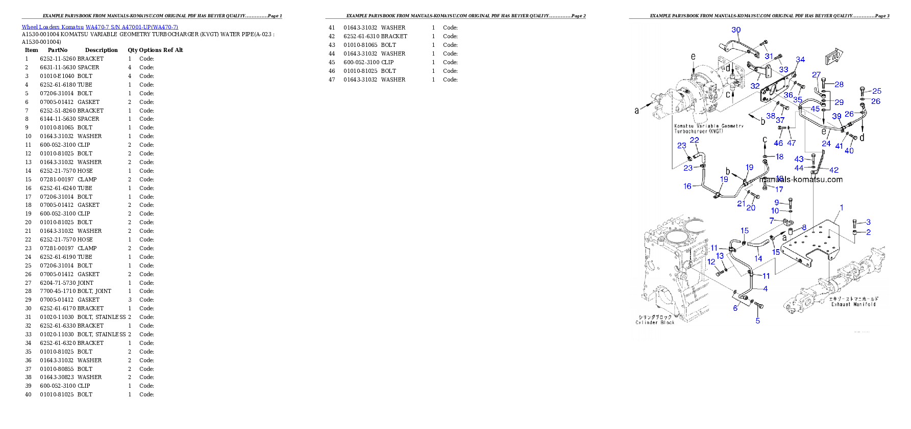 Protected: WA470-7 S/N A47001-UP Partsbook