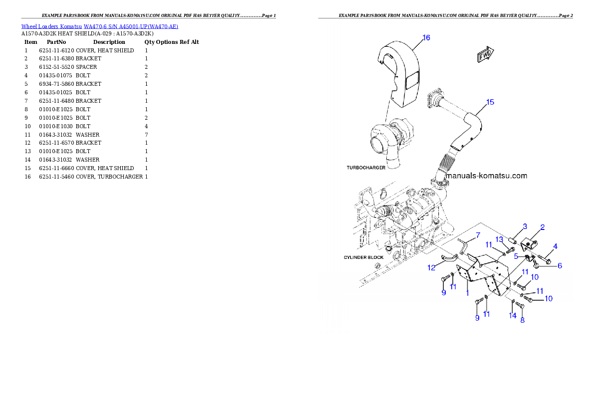 Protected: WA470-6 S/N A45001-UP Partsbook