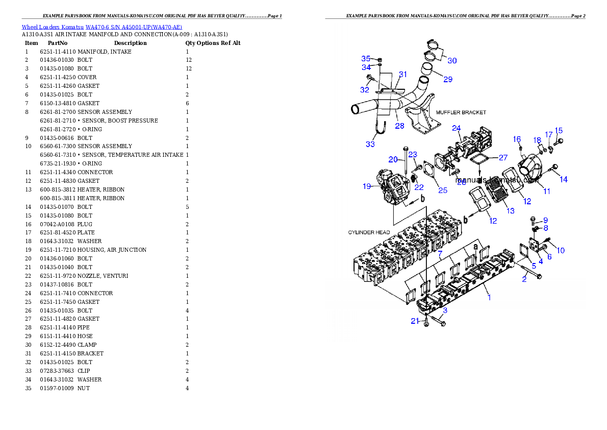 Protected: WA470-6 S/N A45001-UP Partsbook