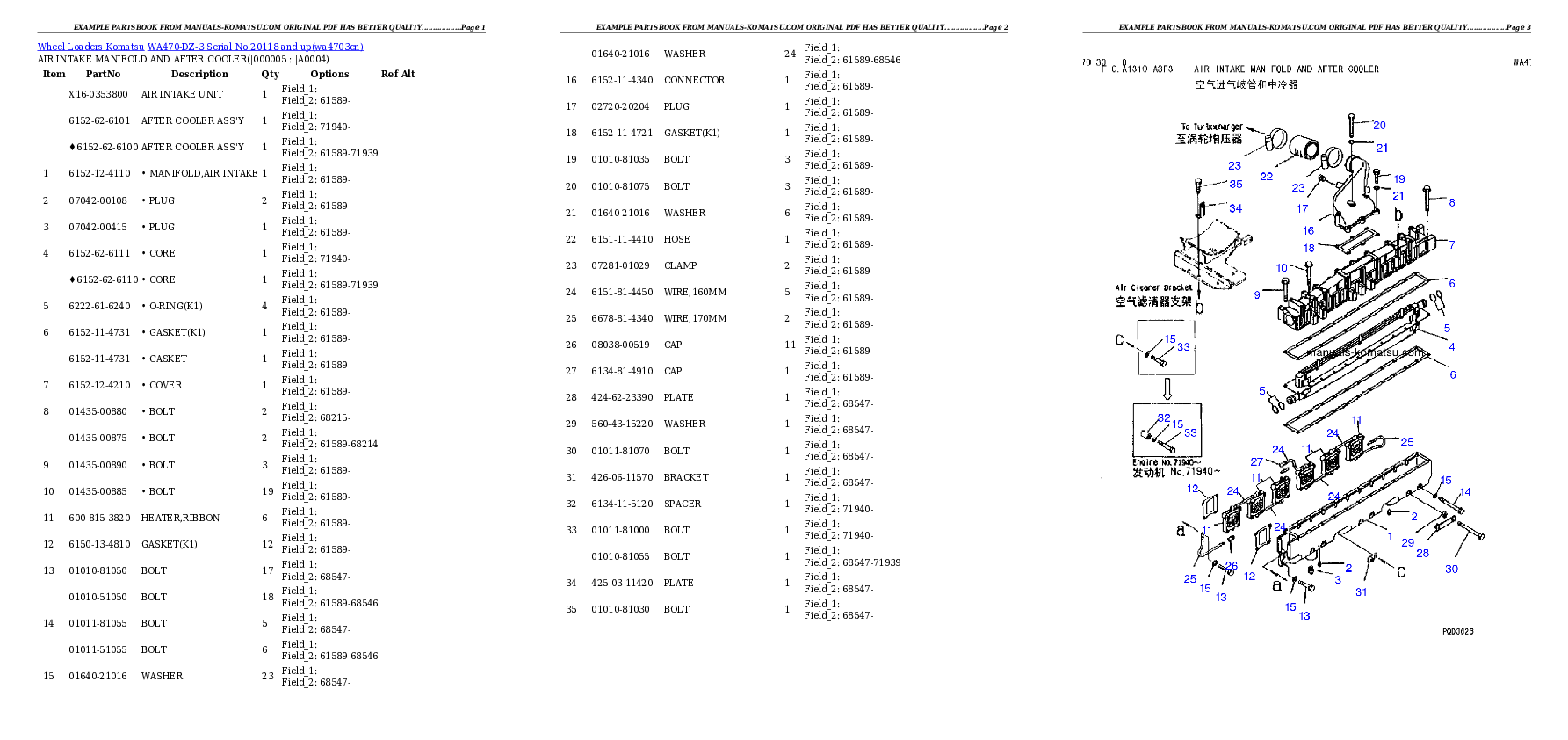 Protected: WA470-DZ-3 Serial No.20118 and up Partsbook