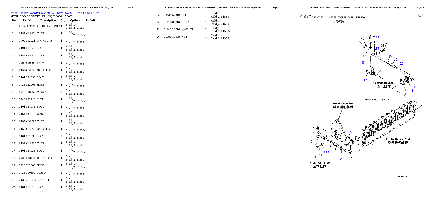 Protected: WA470-DZ-3 Serial No.20118 and up Partsbook