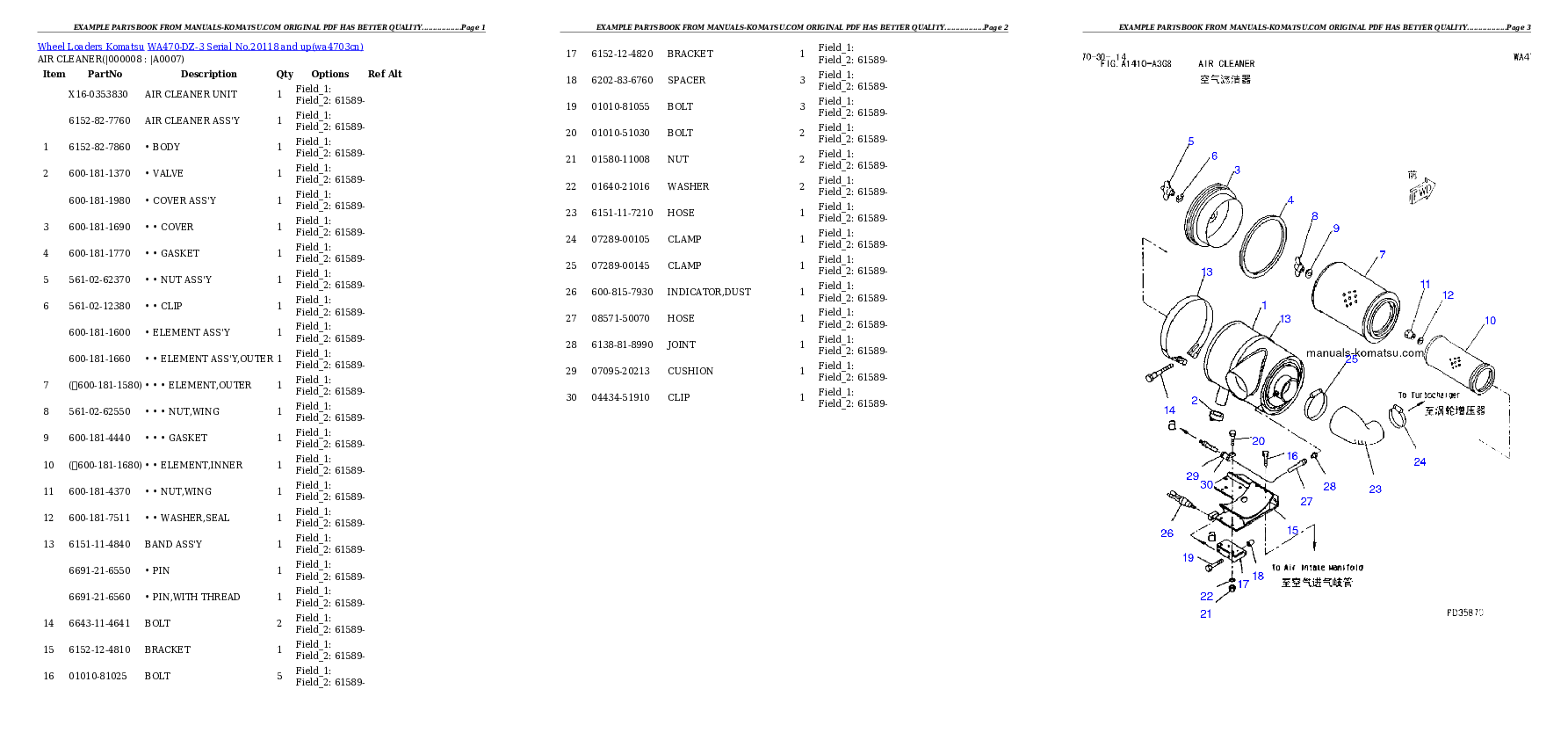Protected: WA470-DZ-3 Serial No.20118 and up Partsbook