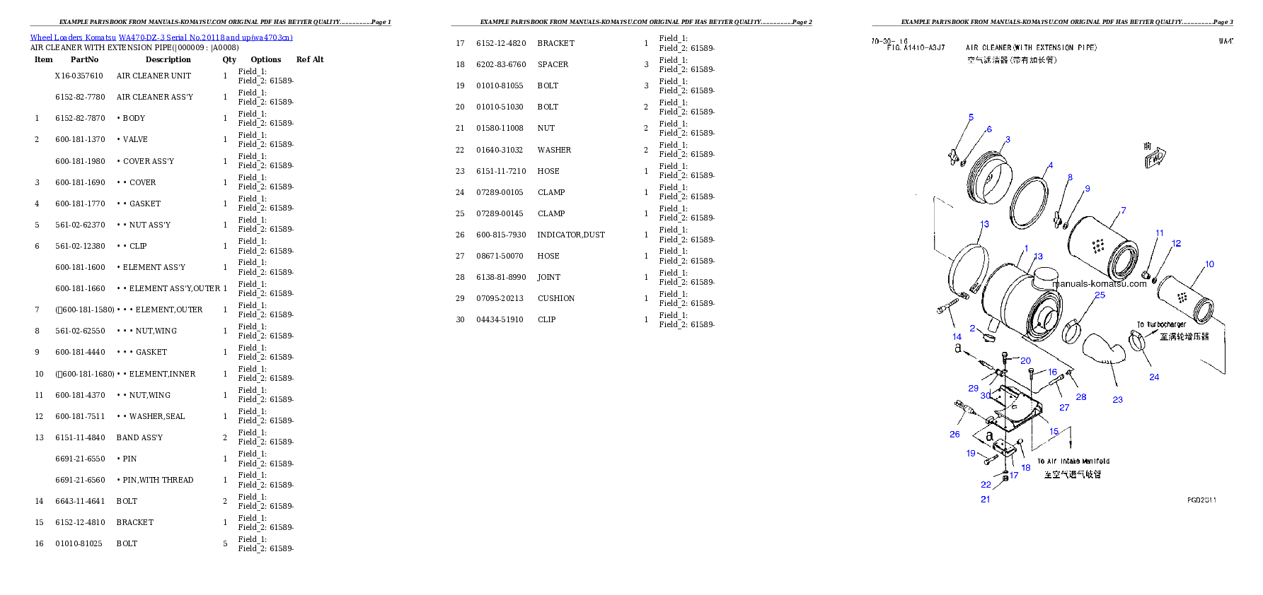 Protected: WA470-DZ-3 Serial No.20118 and up Partsbook