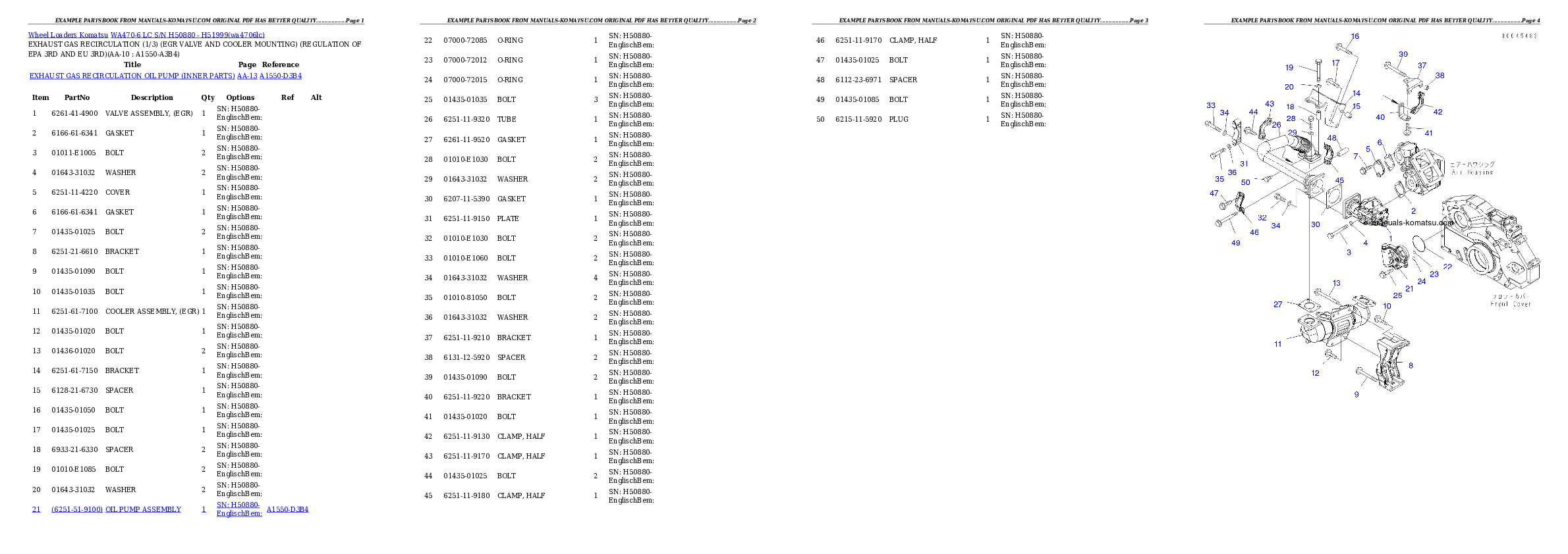 Protected: WA470-6 LC S/N H50880 – H51999 Partsbook