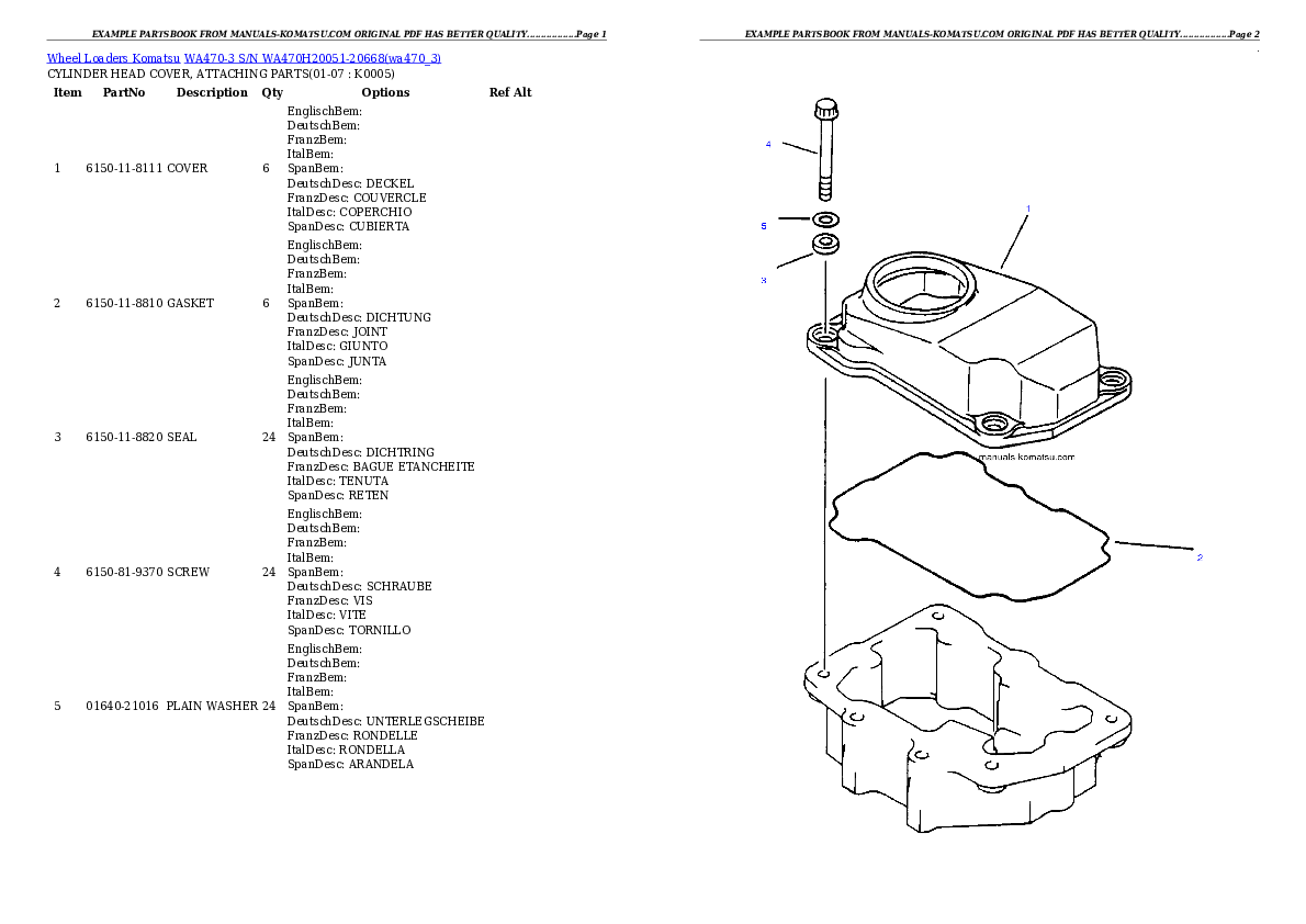 Protected: WA470-3 S/N WA470H20051-20668 Partsbook