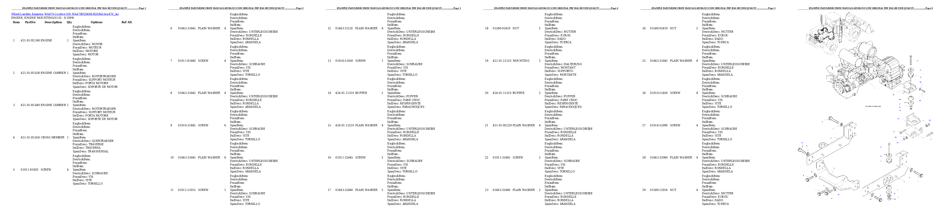 WA470-3 active S/N WA470H20669-H20941 Partsbook