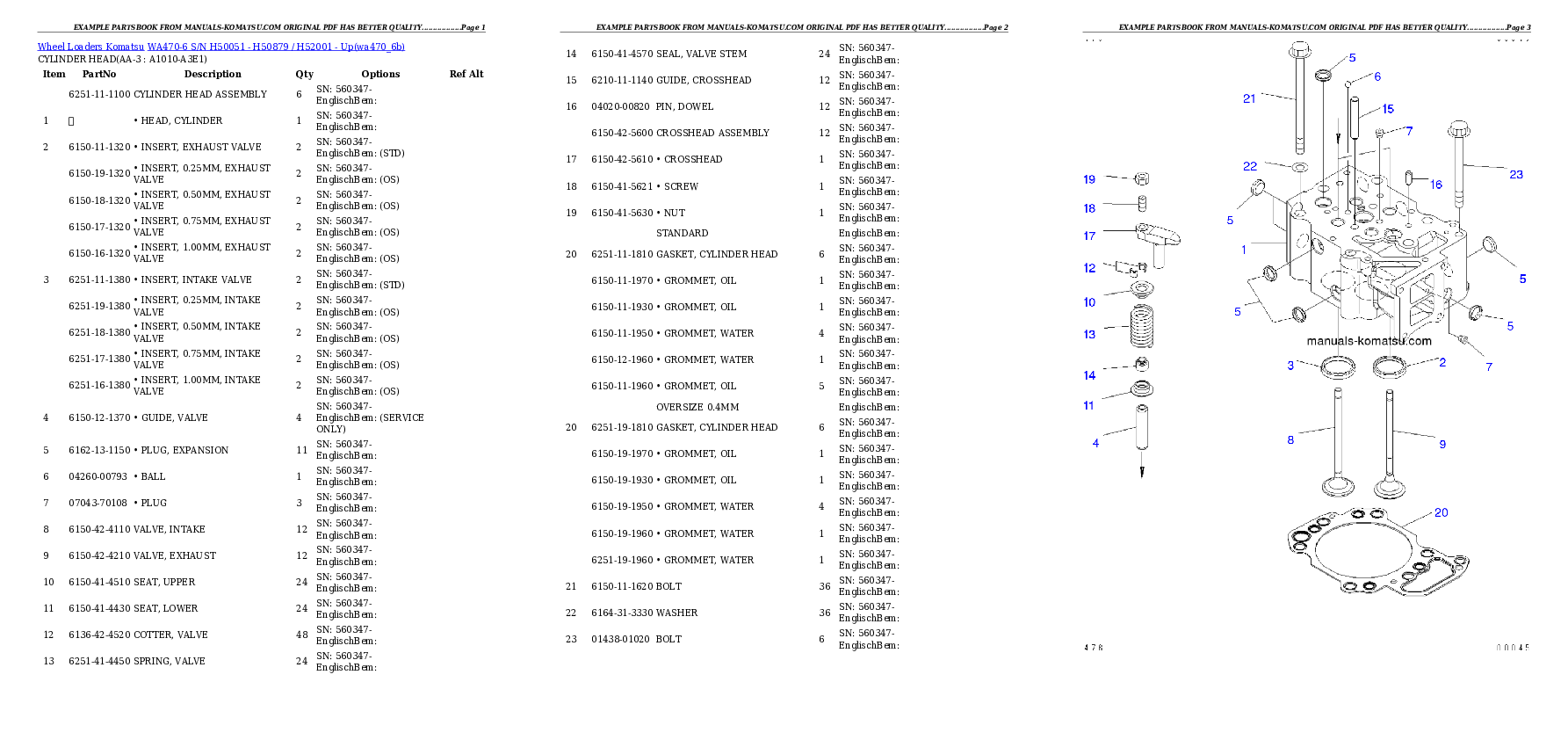 WA470-6 S/N H50051 - H50879 / H52001 - Up Partsbook