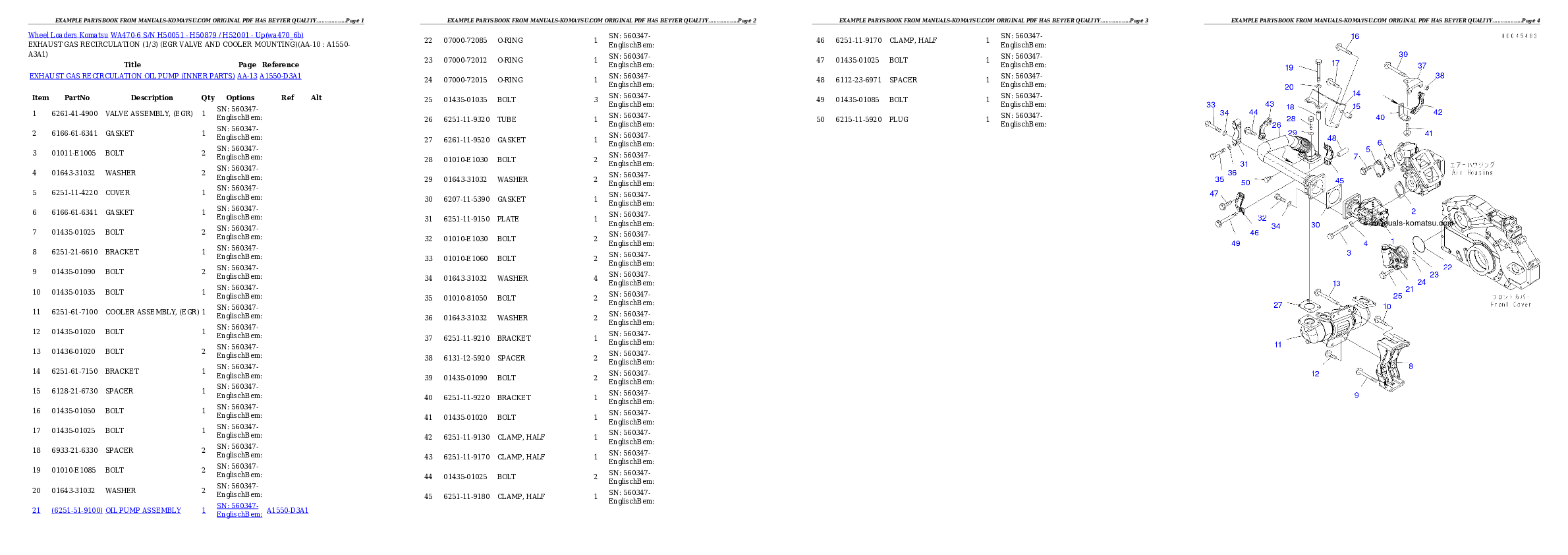 Protected: WA470-6 S/N H50051 – H50879 / H52001 – Up Partsbook