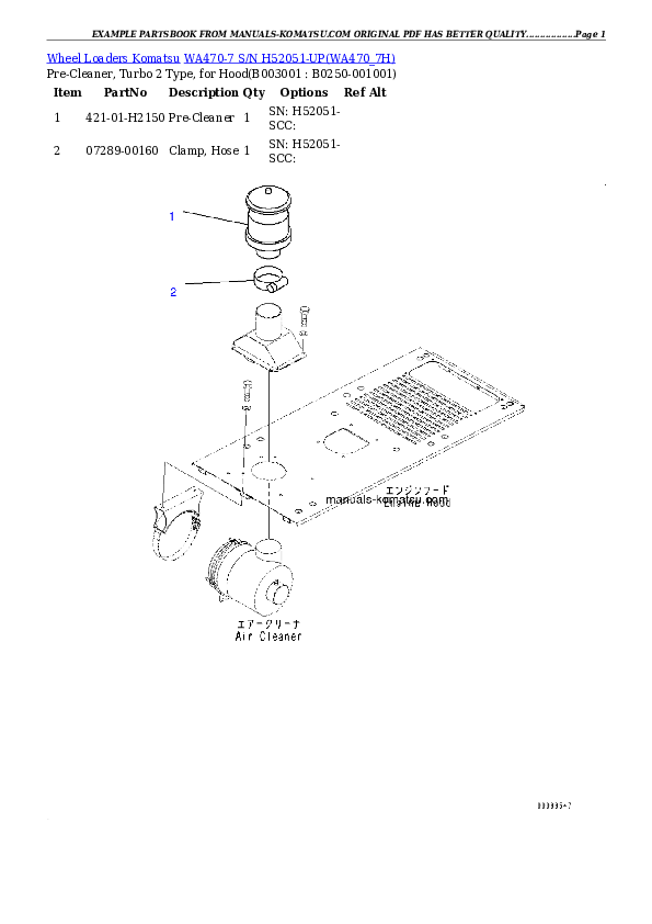 Protected: WA470-7 S/N H52051-UP Partsbook