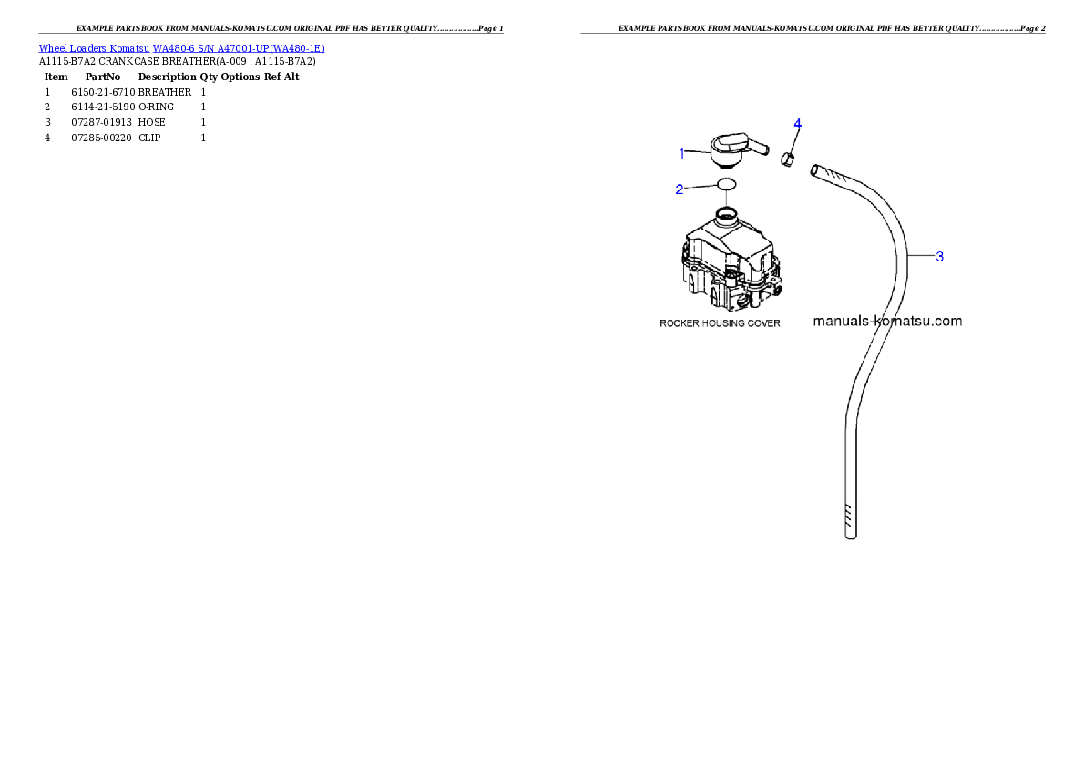Protected: WA480-6 S/N A47001-UP Partsbook