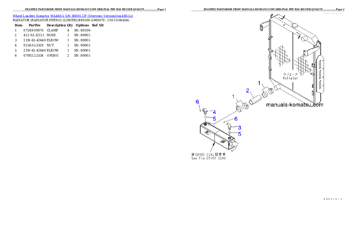 Protected: WA480-5 S/N H50051-UP Partsbook