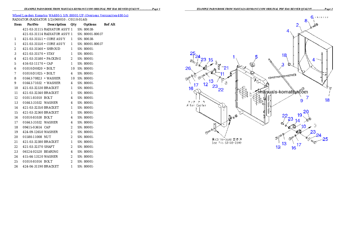Protected: WA480-5 S/N H50051-UP Partsbook