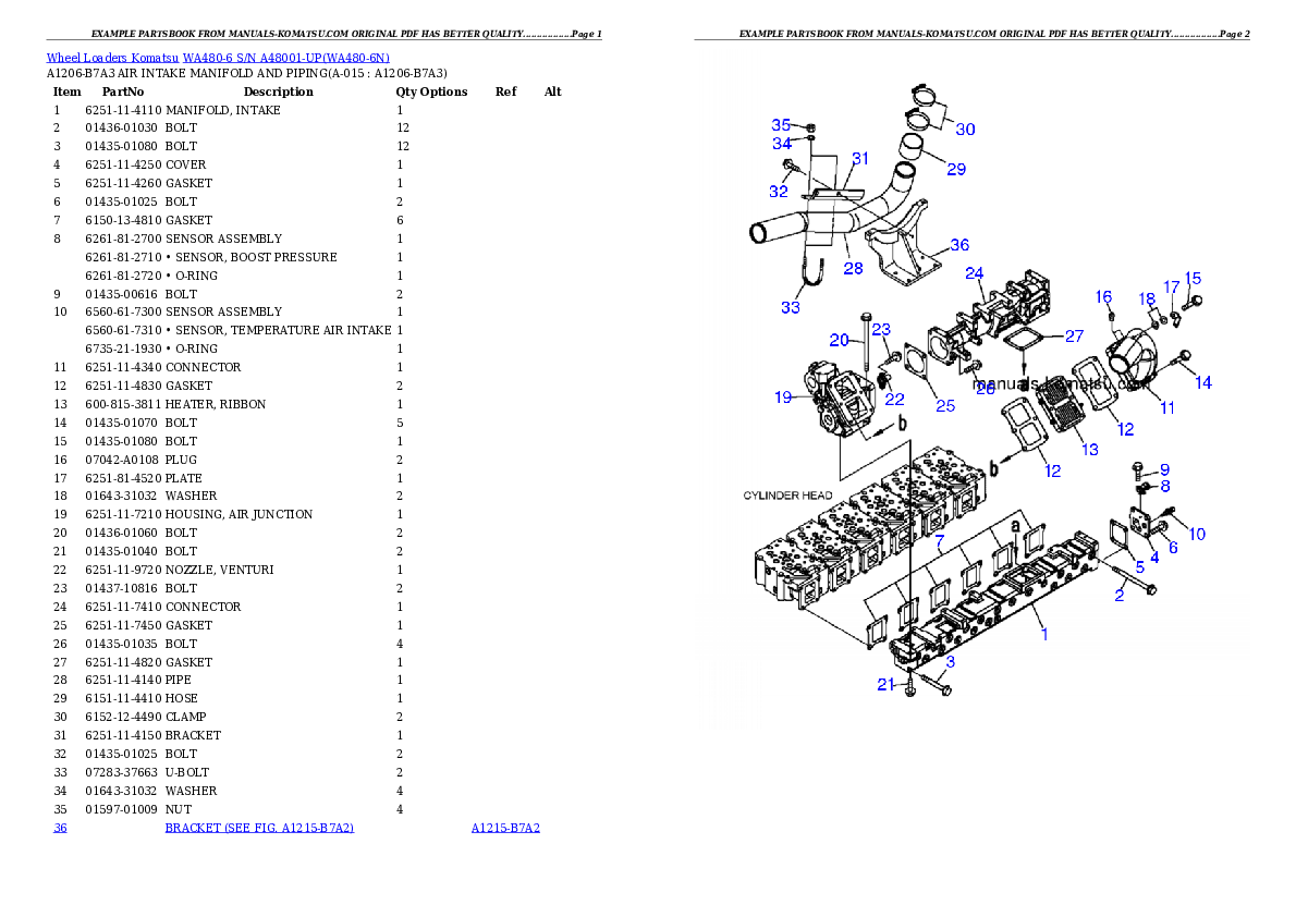 Protected: WA480-6 S/N A48001-UP Partsbook
