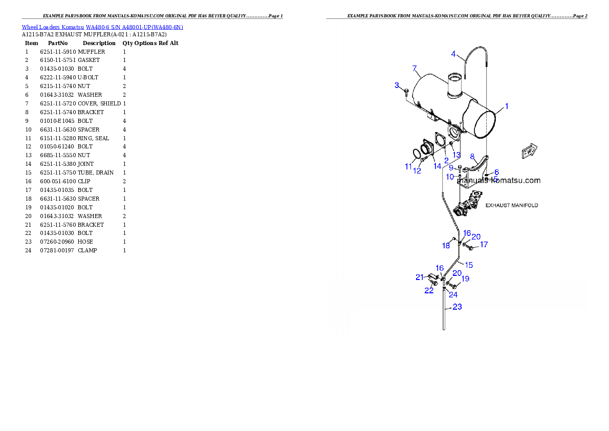 Protected: WA480-6 S/N A48001-UP Partsbook