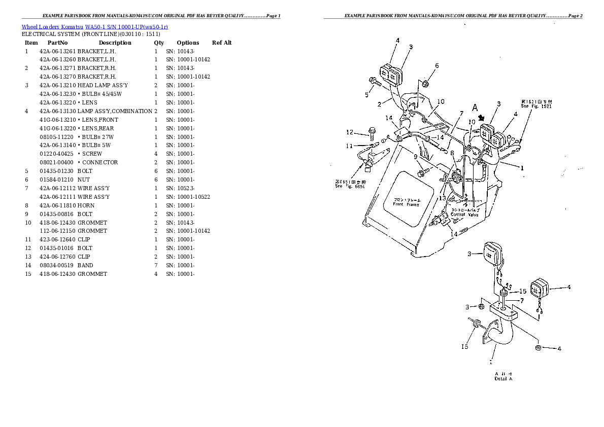 Protected: WA50-1 S/N 10001-UP Partsbook