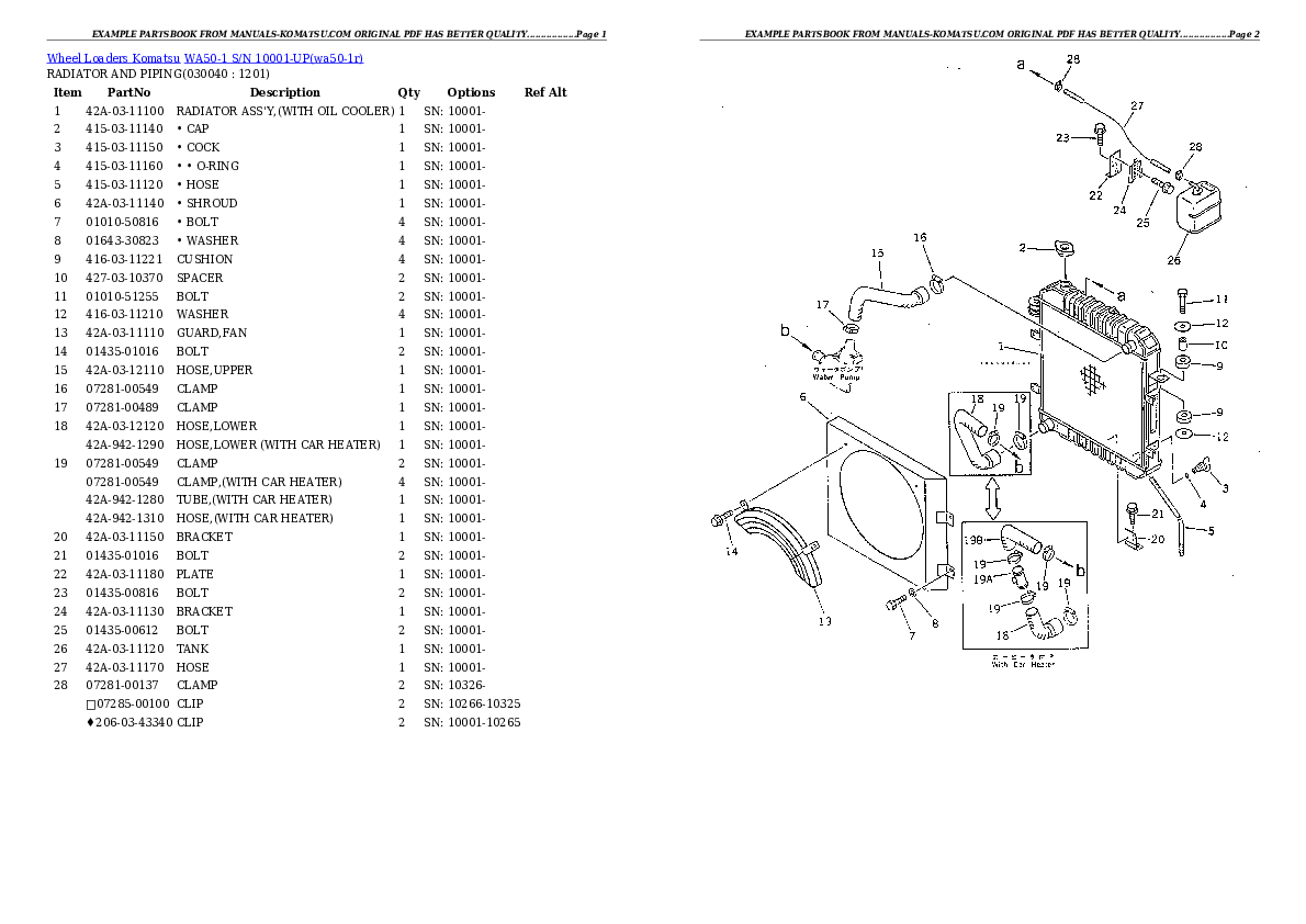 Protected: WA50-1 S/N 10001-UP Partsbook