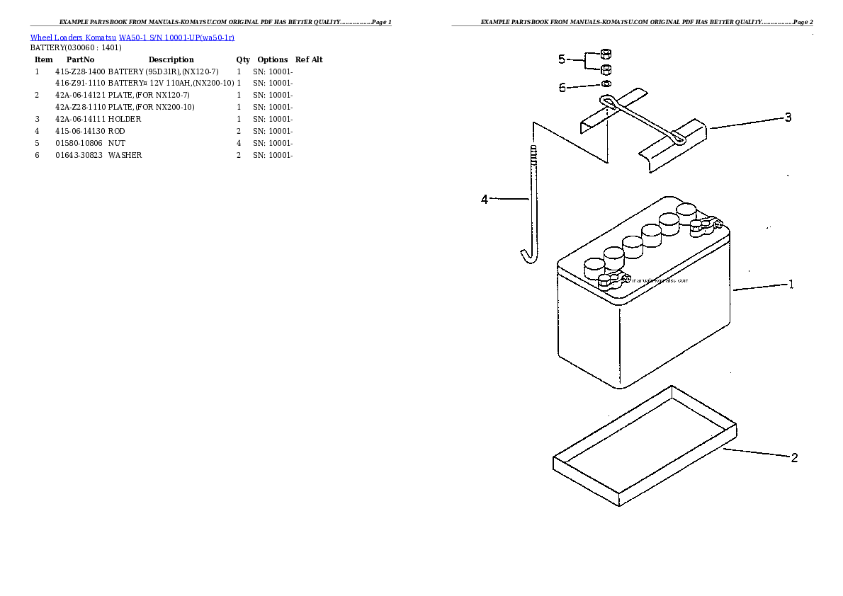 Protected: WA50-1 S/N 10001-UP Partsbook