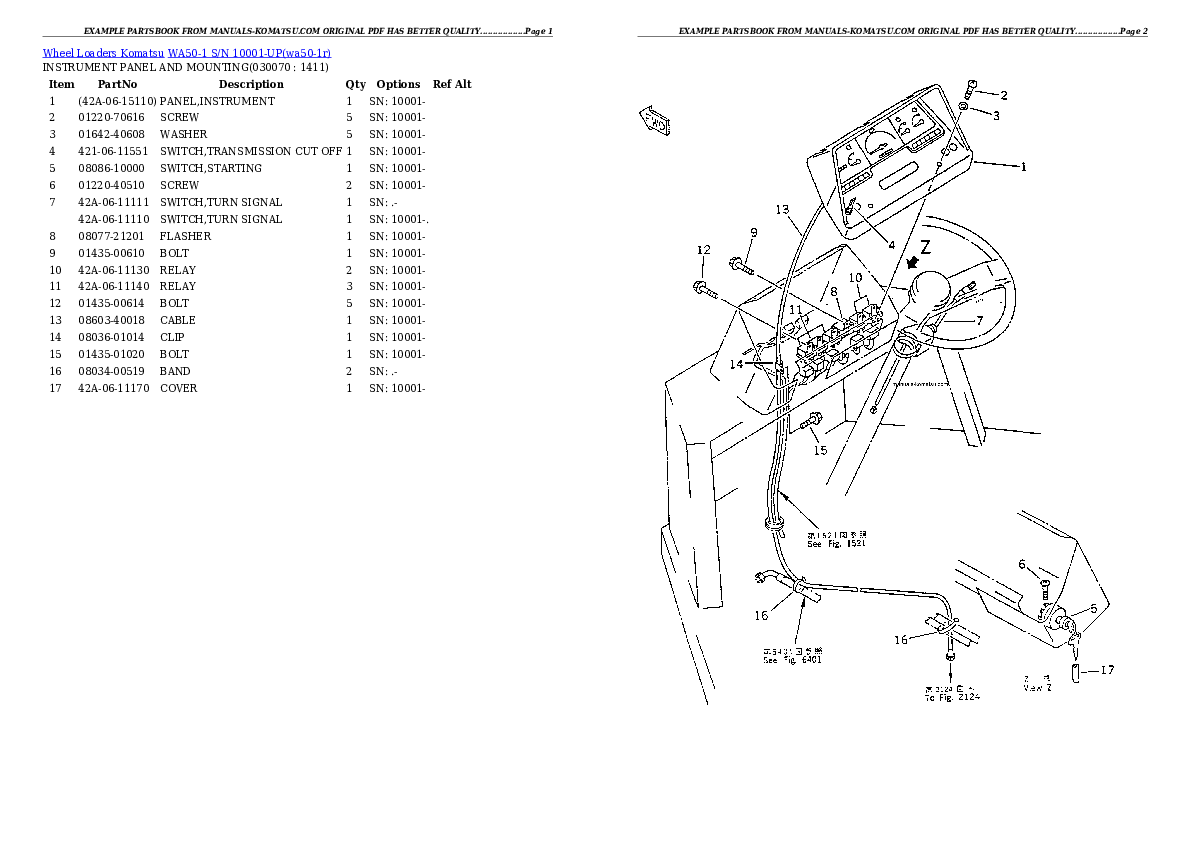 Protected: WA50-1 S/N 10001-UP Partsbook