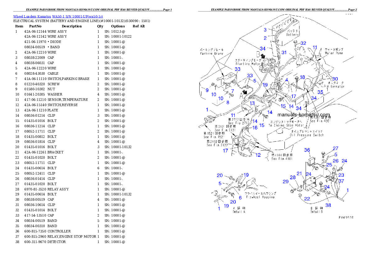 Protected: WA50-1 S/N 10001-UP Partsbook