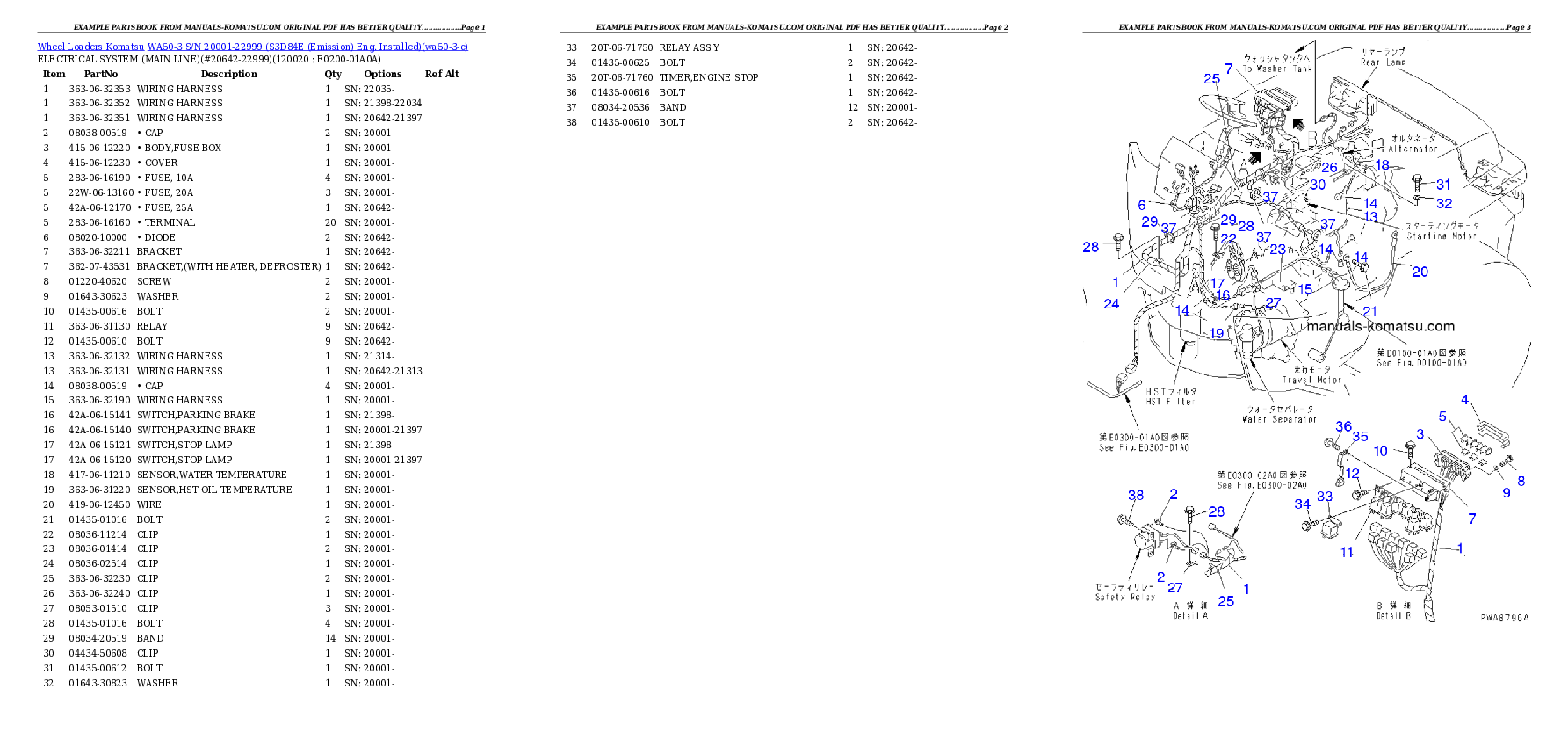 Protected: WA50-3 S/N 20001-22999 (S3D84E (Emission) Eng. Installed) Partsbook